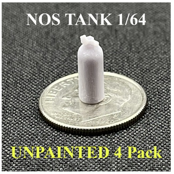 4 Pack -1/64 Scale Unfinished Resin Printed UV Cured NOS Nitrous Oxid Tank - Picture 1 of 1